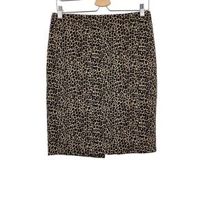 J. Crew Animal Print Leopard Print Straight Pencil Skirt Fitted Size 4